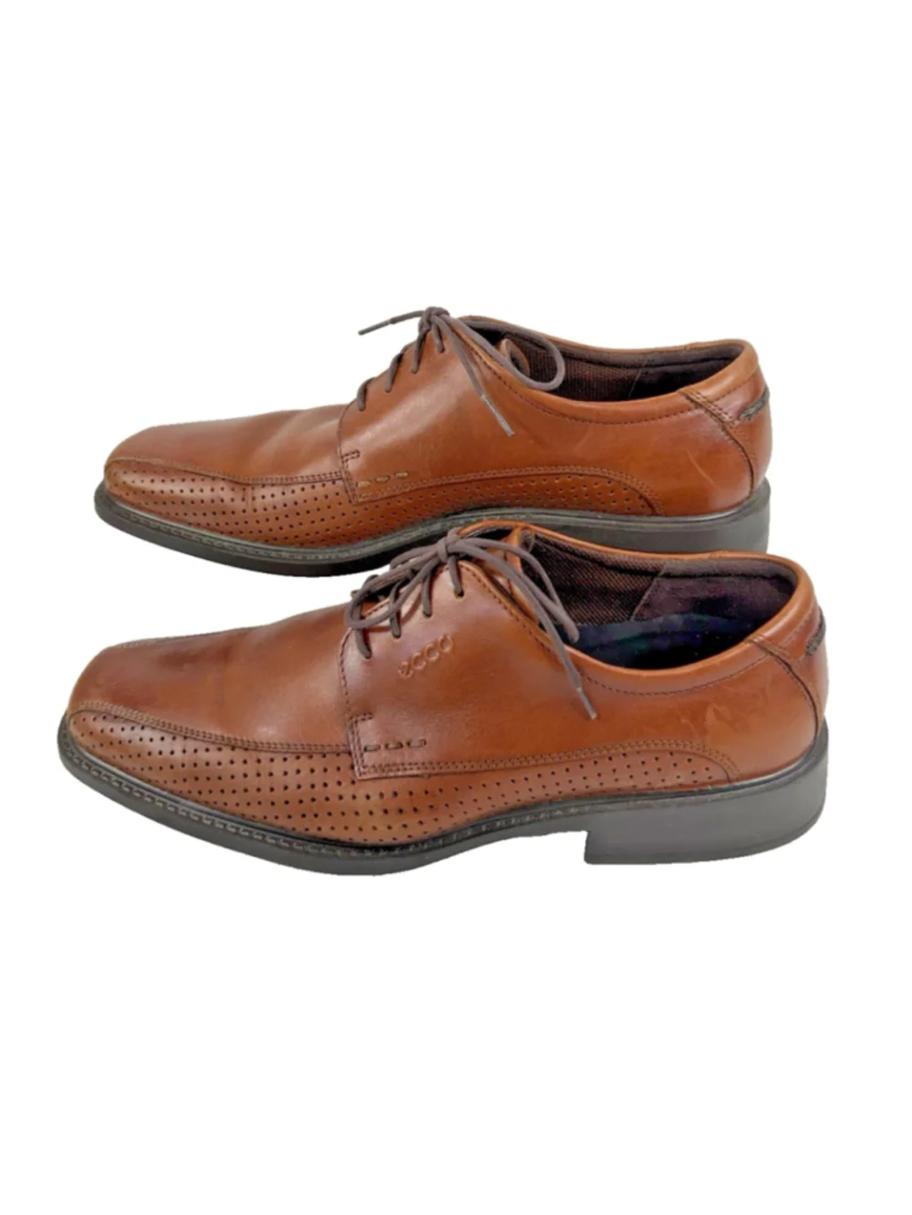 ECCO Oxford Bicycle Toe Dress Shoes Mens 10/10.5 Brown Modern Leather